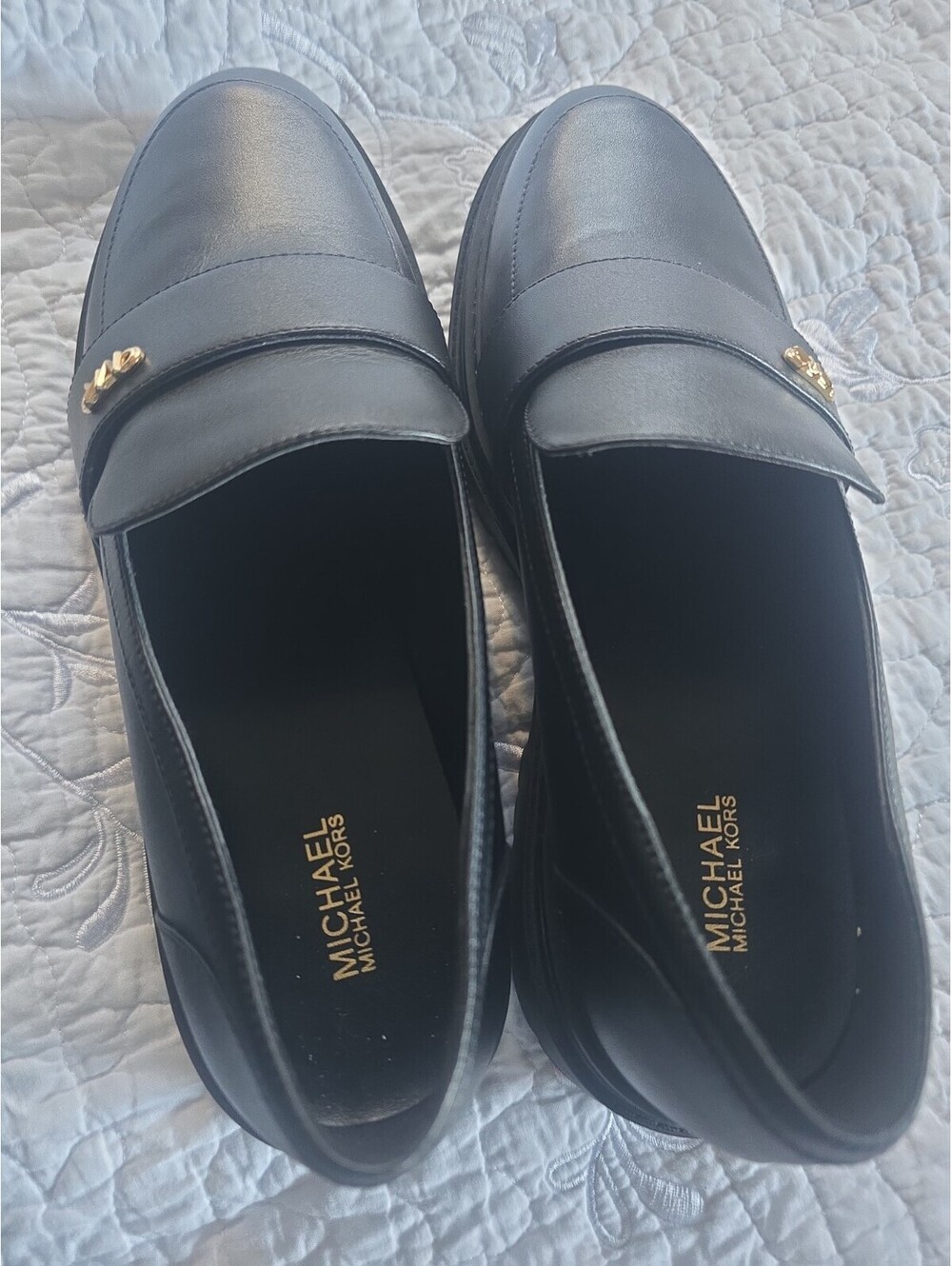Michael Michael Kors Women's Black Leather Loafers Slip On Shoes Size 10M New